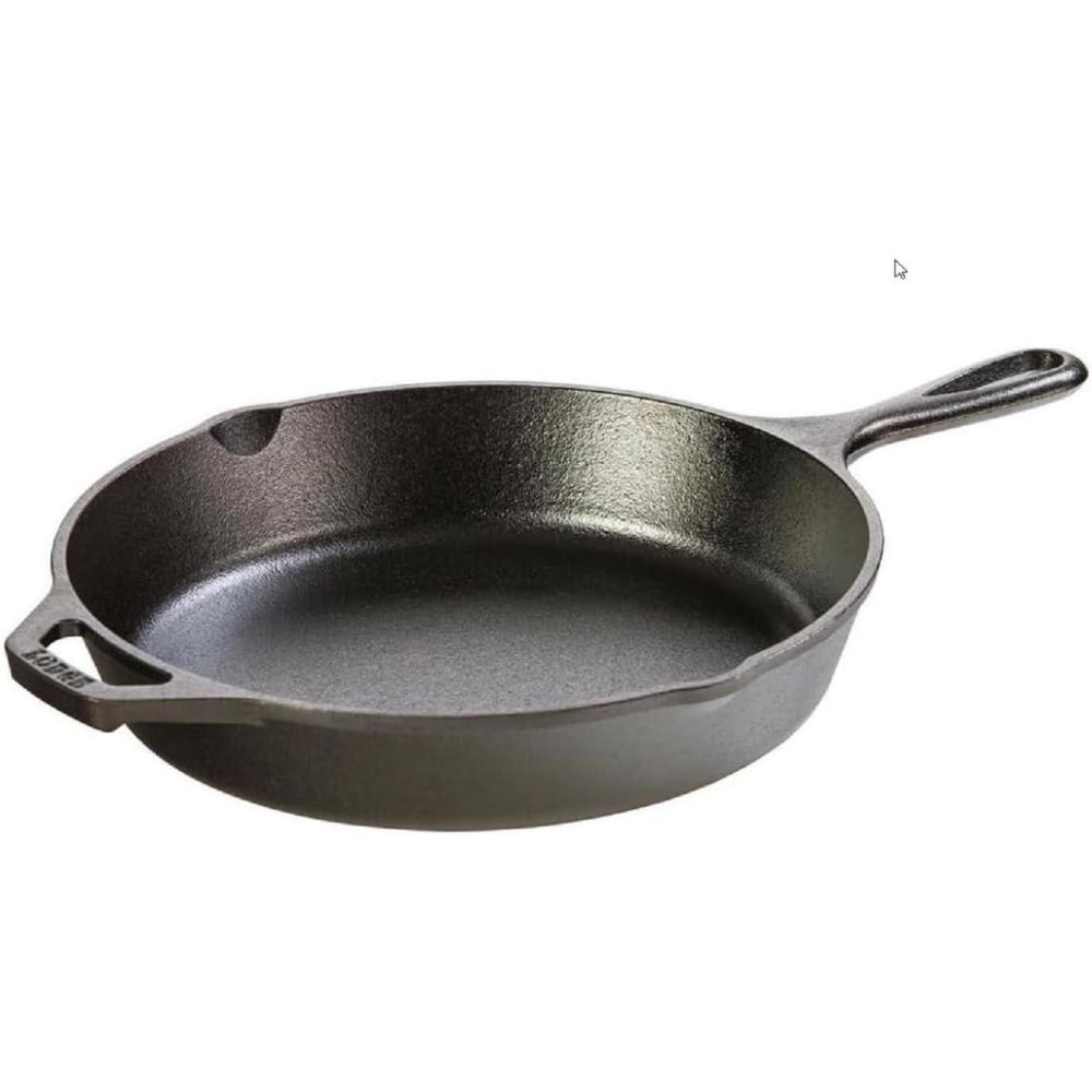 imageLodge 1025 Inch Cast Iron Skillet  PreSeasoned Frying Pan with Teardrop Handle  Oven Stovetop Grill amp Campfire Use  Made in USA  Durable NonToxic EvenHeating Cookware  Black1025 Inch 1 Count