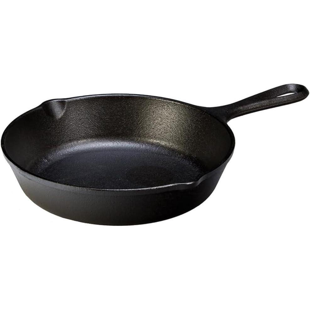 imageLodge 1025 Inch Cast Iron Skillet  PreSeasoned Frying Pan with Teardrop Handle  Oven Stovetop Grill amp Campfire Use  Made in USA  Durable NonToxic EvenHeating Cookware  Black8 Inch 1 Count