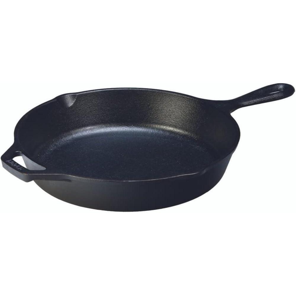 imageLodge 1025 Inch Cast Iron Skillet  PreSeasoned Frying Pan with Teardrop Handle  Oven Stovetop Grill amp Campfire Use  Made in USA  Durable NonToxic EvenHeating Cookware  Black12 Inch 1 Count