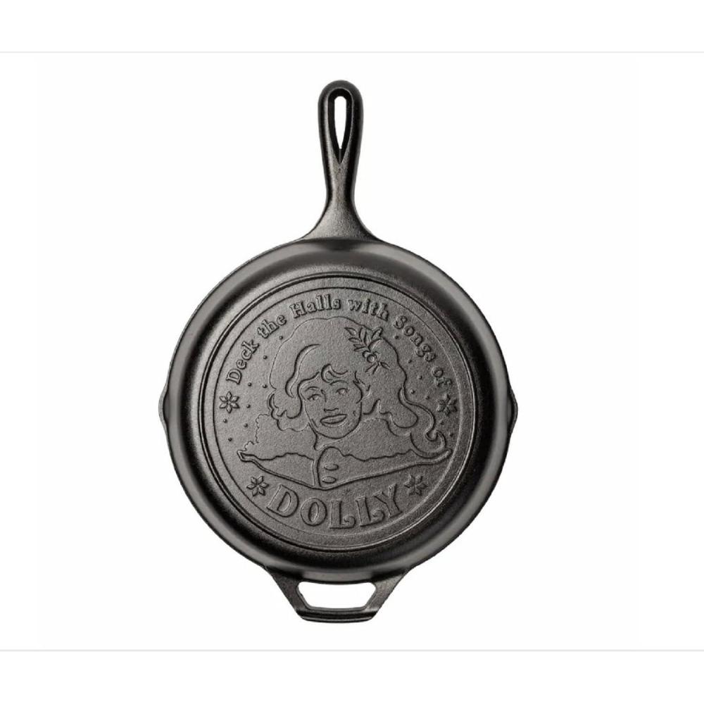 imageLodge 1025 Inch Dolly Parton Deck The Halls Cast Iron Skillet  Special Edition Made in USA Naturally Seasoned Oven Safe Grill amp Campfire Ready