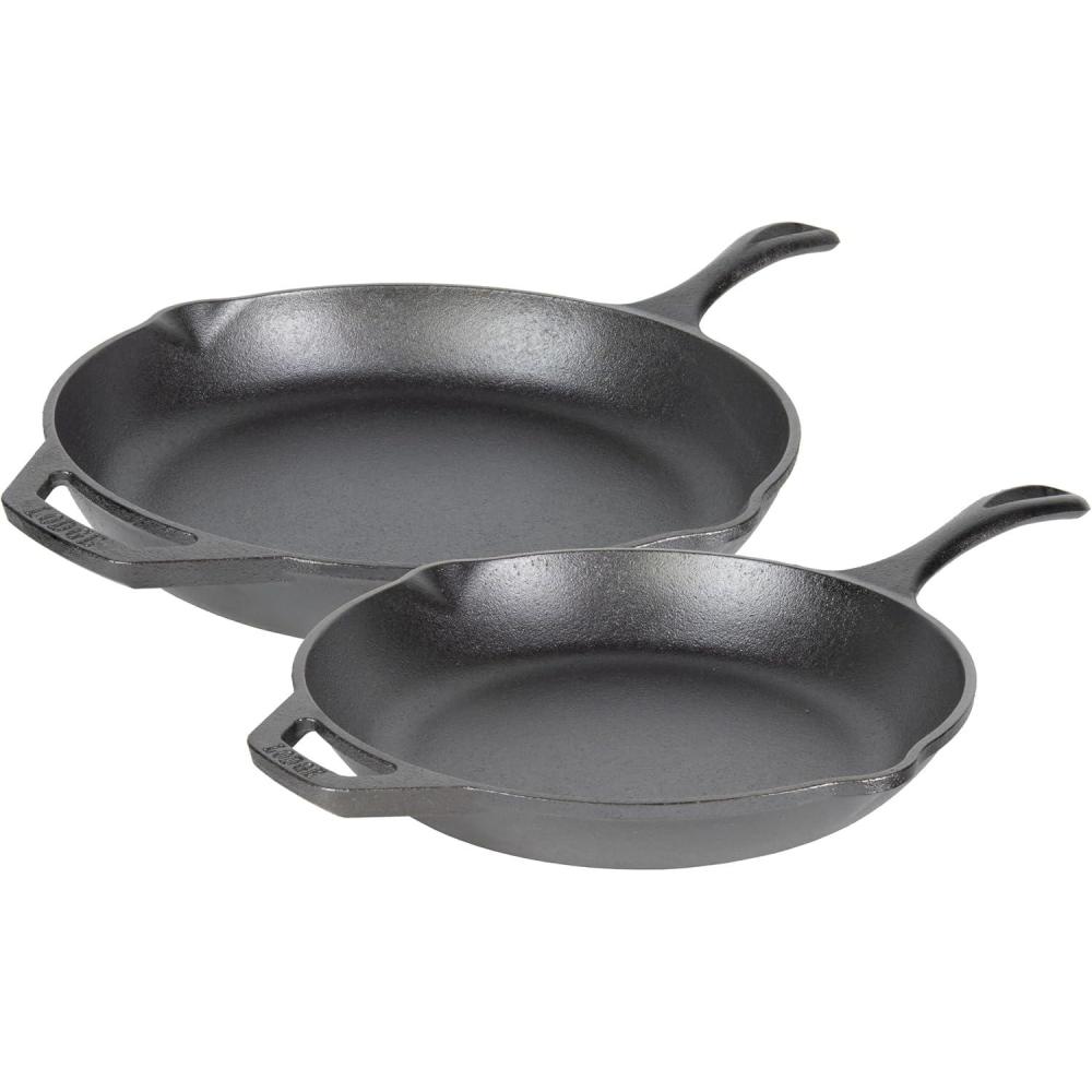 imageLodge 12 Cast Iron Skillet  Chef Collection  Perfect Sear  Ergonomic Handles  Superior Heat Retention  Cast Iron Cookware amp Skillet10  12 Pack of 2