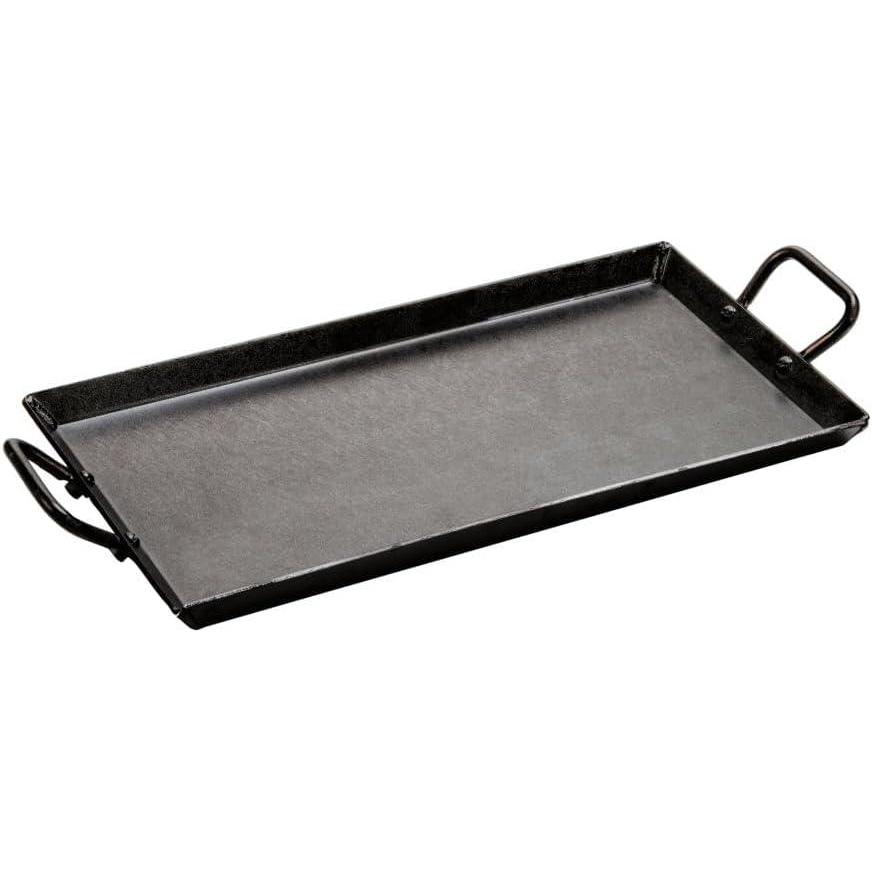 imageLodge 18 Inch PreSeasoned Carbon Steel Griddle  Unparalleled Heat Retention  Use in the Oven on a Gas Stove on the Grill or Over a Campfire  Black