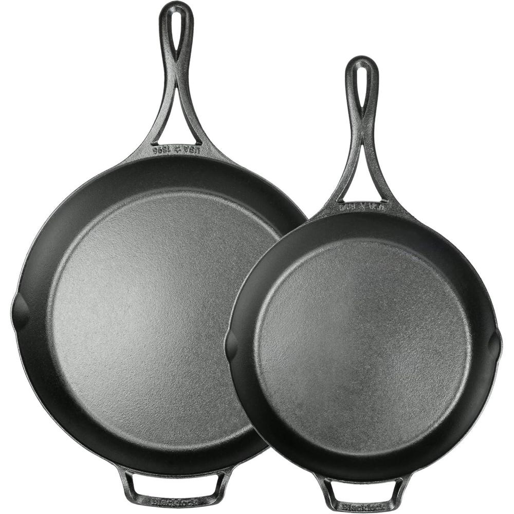 imageLodge Blacklock 12 Triple Seasoned Cast Iron Skillet  Lightweight  Easy Cleanup  Premium Cookware1025  12 Pack of 2