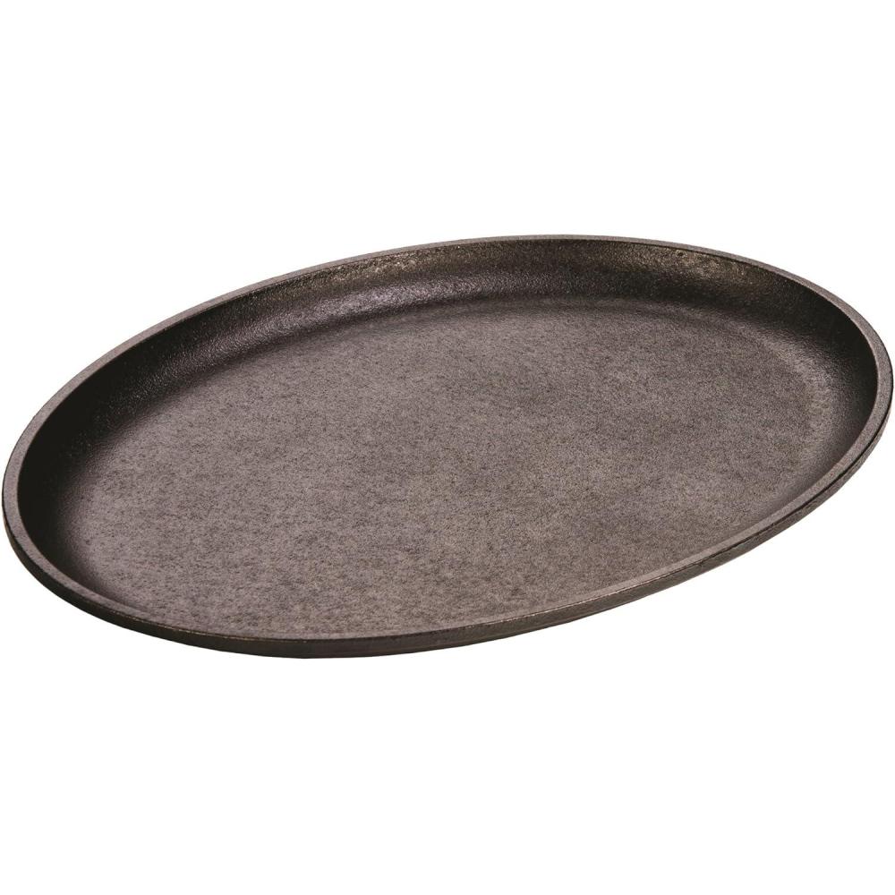 imageLodge Cast Iron Oval Griddle 13375 x 10 13375 Black13375