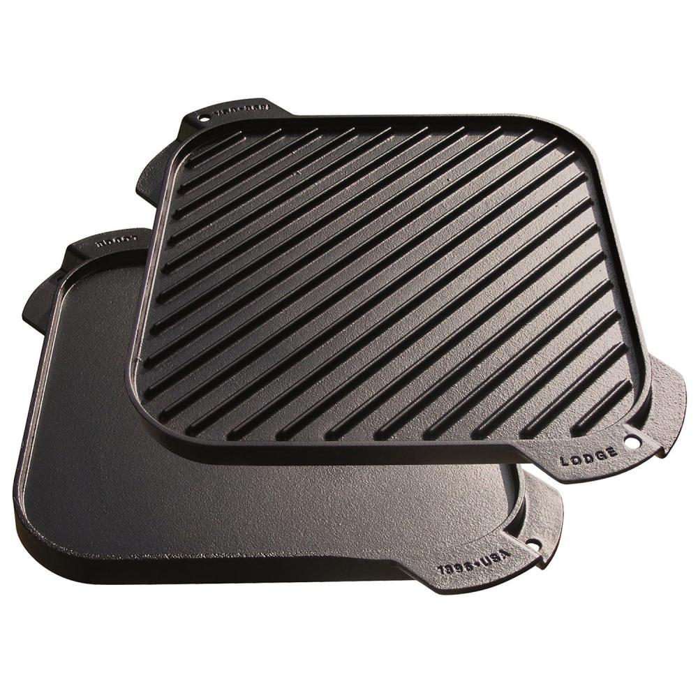 imageLodge LSRG3 Cast Iron SingleBurner Reversible GrillGriddle 105inch