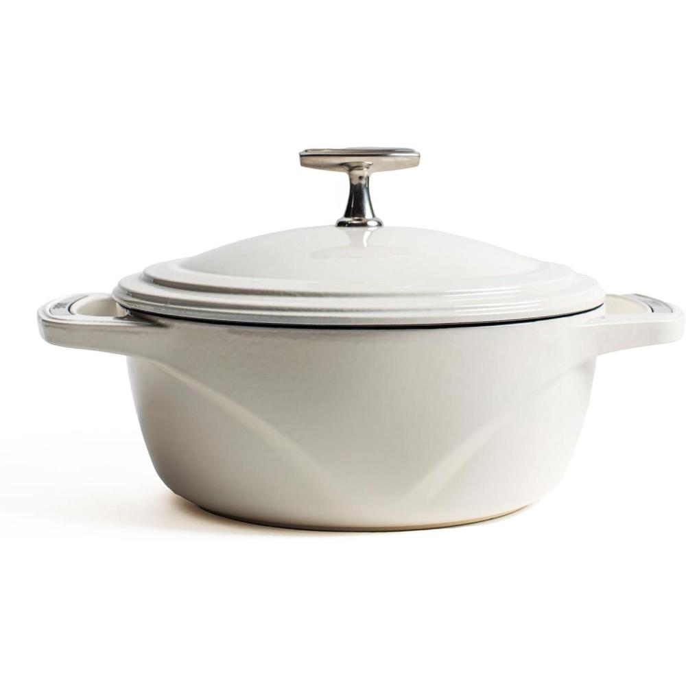imageLodge USA Enamel Dutch Oven 3 qt MoonstruckWhite