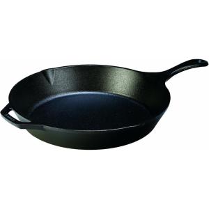 Lodge 10.25 Inch Cast Iron Skillet – Pre-Seasoned Frying Pan with Teardrop Handle – Oven, Stovetop, Grill & Campfire Use – Made in USA – Durable, Non-Toxic, Even-Heating Cookware – Black(13.25 Inch (1 Count))