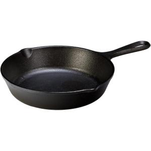 Lodge 10.25 Inch Cast Iron Skillet – Pre-Seasoned Frying Pan with Teardrop Handle – Oven, Stovetop, Grill & Campfire Use – Made in USA – Durable, Non-Toxic, Even-Heating Cookware – Black(8 Inch (1 Count))