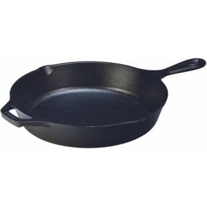 Lodge 10.25 Inch Cast Iron Skillet – Pre-Seasoned Frying Pan with Teardrop Handle – Oven, Stovetop, Grill & Campfire Use – Made in USA – Durable, Non-Toxic, Even-Heating Cookware – Black(12 Inch (1 Count))