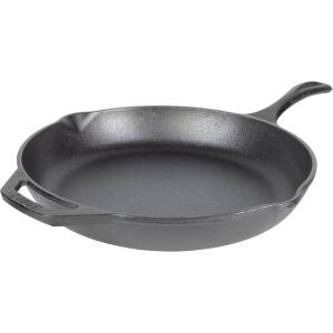 Lodge 12″ Cast Iron Skillet – Chef Collection – Perfect Sear – Ergonomic Handles – Superior Heat Retention – Cast Iron Cookware & Skillet(12″ (Pack of 1))