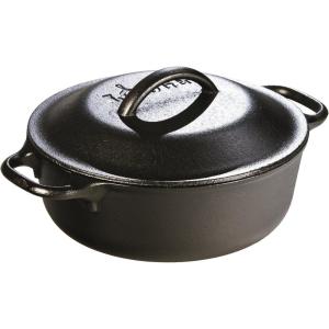 Lodge 2 Quart Pre-Seasoned Cast Iron Dutch Oven with Lid – Dual Handles – Use in the Oven, on the Stove, on the Grill or over the Campfire – Black(2 Quart)