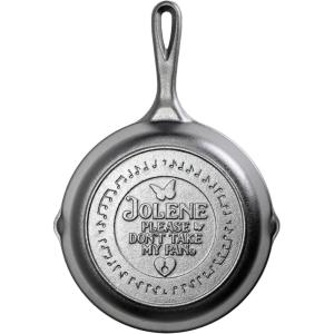 Lodge 8 Inch Dolly Parton Pre-Seasoned Cast Iron Stamped Skillet – Signature Teardrop Handle – Use in the Oven, on the Stove, on the Grill, or Over a Campfire – Jolene(Standard)
