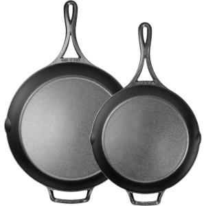 Lodge Blacklock 12″ Triple Seasoned Cast Iron Skillet – Lightweight – Easy Cleanup – Premium Cookware(10.25″ & 12″ (Pack of 2))
