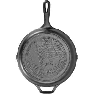 Lodge Cast Iron 10.25″ Skillet with American Flag Design(10.25 Inch)