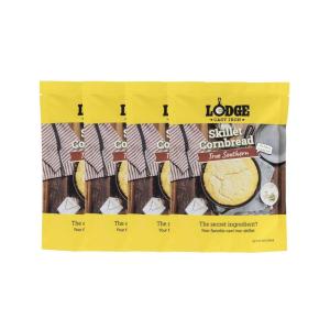 Lodge Cast Iron Skillet Cornbread – Easy to Bake 17.4 oz (4 Pack) – True Southern