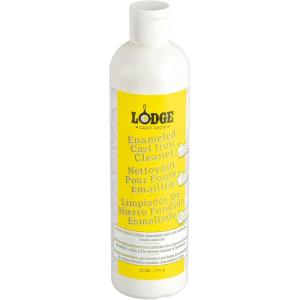 Lodge Enameled Cast Iron & Ceramic Stoneware Cleaner – 100% Biodegradeable Enamel Cleaner – Dye and Bleach-Free – 12 Fl Oz(Enamaled Cast Iron Cleaner)