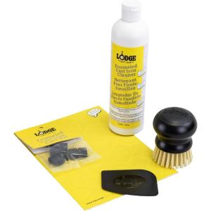 Lodge Enameled Cast Iron & Ceramic Stoneware Cleaner – 100% Biodegradeable Enamel Cleaner – Dye and Bleach-Free – 12 Fl Oz(Enameled Cast Iron Care Kit)