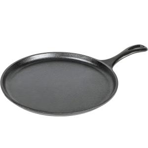 Lodge L9OG3 Cast Iron Round Griddle, Pre-Seasoned, 10.5-inch – Made in USA, Compatible with Stovetop, Oven, Grill & Campfire
