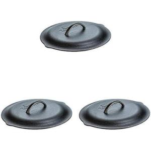 Lodge Pre-Seasoned Cast Iron Lid – Cast Iron Lid for Skillet, Grill Pan, Griddle, and Dutch Oven – 8 Inch(12 Inch (Pack of 3))