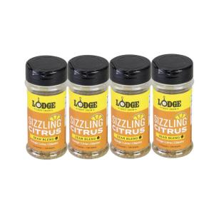 Lodge Sear Blend – Made for Cast Iron Cooking – Use Over the Grill, On the Stove, or Even in the Oven, Non-GMO – 5.3oz (4 Pack) – Sizzling Citrus(21.2 Ounce (Pack of 1))