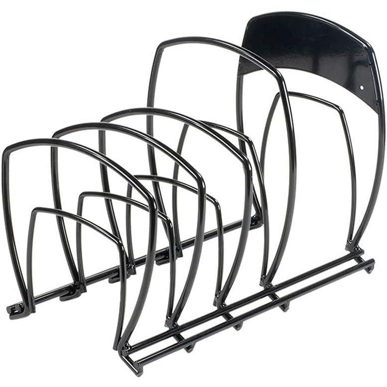 imageLodge 5Tier Kitchen and Pantry Cast Iron Cookware Storage Organizer Steel Construction Matte BlackCountertop