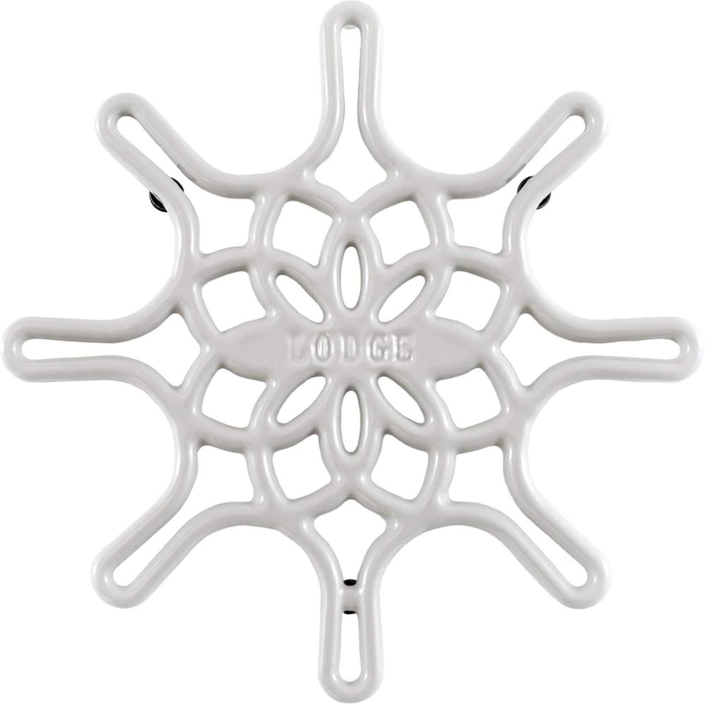 imageLodge Enameled Cast Iron Antler 8 Inch Midnight Chrome Trivet BiscottiSkillets