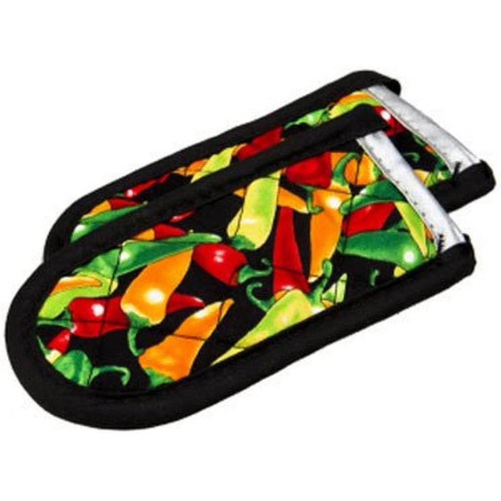 imageLodge Fabric Hot Handle Holder Pack of 2  Machine Washable Hot Handle Holder Designed for Traditional Lodge Cast Iron Products  Reusable Heat Protection Up to 350  MultiColor Chili Pepper
