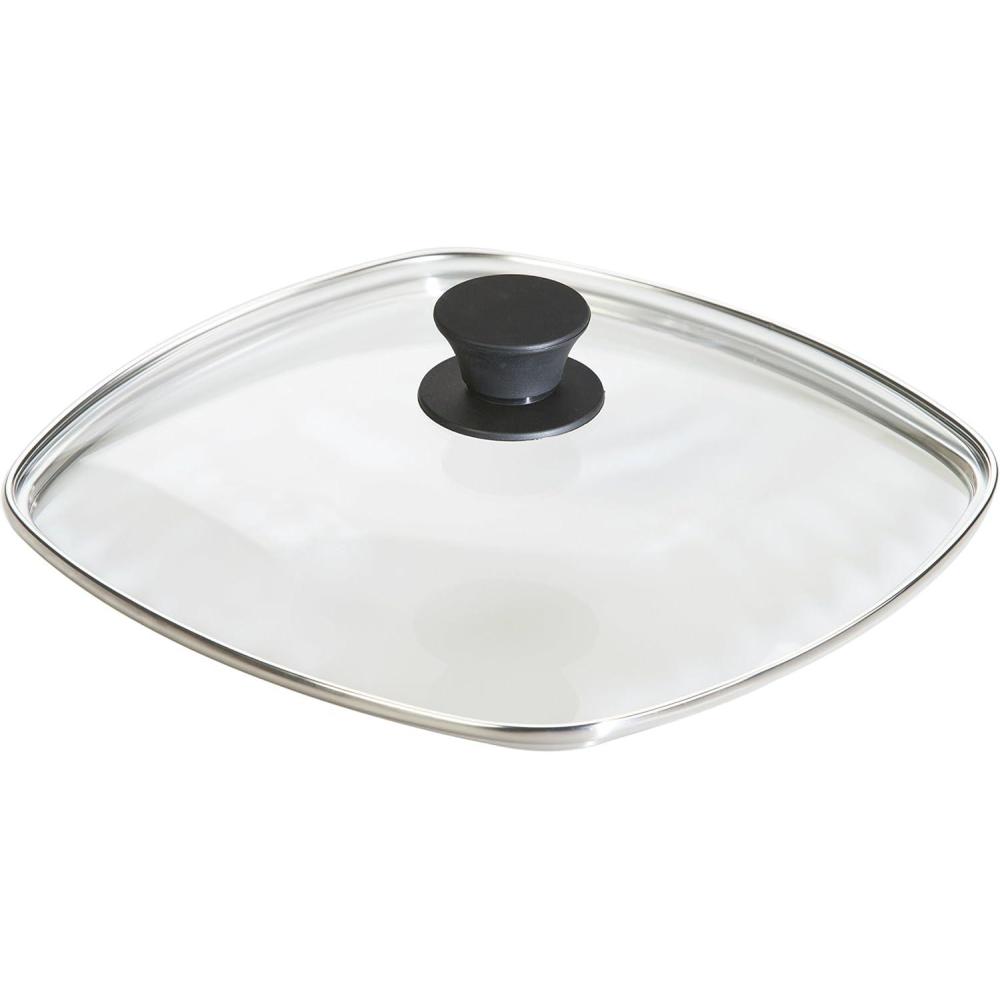 imageLodge Square Tempered Glass Lid  Versatile Glass Lid for 105 Inch Skillets and Pans  Dishwasher Safe  105 Inch105 Inch