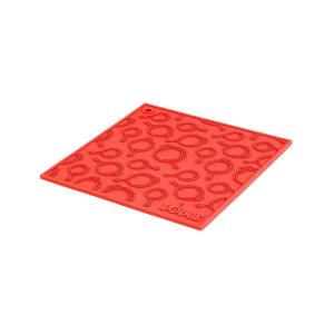 Lodge 7 Inch Silicone Trivet – Dishwasher Safe Trivet Designed for Universal Use – Use as Trivet or Handle Holder – Reusable Heat Protection up to 525° – Turquoise(Red)
